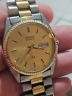 Seiko Quartz SQ President 5Y23-8A60 Day Date Two Toned Vintage Watch #4655