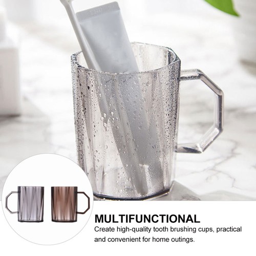 2 Pcs Plastic Tooth Cup Brushing Bathroom Accessory Toothbrush Storage - Bild 6 von 12
