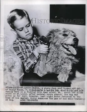 1949 Press Photo Sheep Dog Named Butch Returns to Owner Billy Kunes In St. Louis