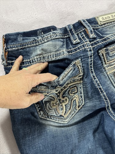 Rock Revival Ferry Easy Bootcut Jeans – Size 32 Distressed - Picture 21 of 22