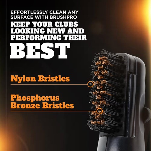 BrushPro Latch-It Golf Club Cleaner, Ergonomic Grip and Latch-it Magnet, Gray... - Picture 4 of 7