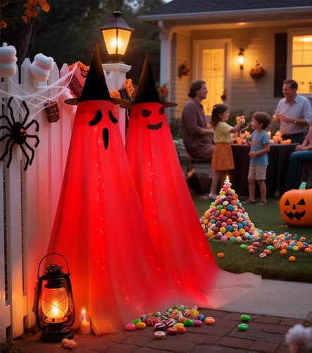 Halloween Ghost Decorations with LED Lights, 59-inch Tall, 18 Lighting Modes,... - Picture 4 of 9