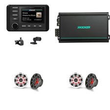 Kicker 51KMC4 Marine Source Unit  2 Pair  45KM654L 6.5" RGB LED Marine Spe...