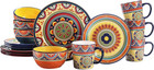 Tunisian Ceramic 16 Pcs Dinnerware Set, Service for 4, Inclusive of 11 Inch Dinn