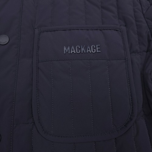 $790 Mackage Mateo Navy Blue Quilted Snap Front Jacket Mens Size 38 - Picture 5 of 12