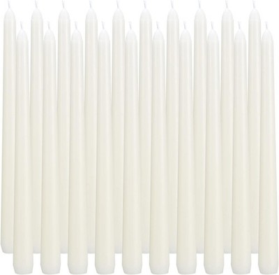 20 pack ivory taper candles, 10 inch (h) dripless, unscented dinner long burning