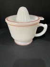 Vintage Hazel Atlas White Milk Glass Juicer  Measuring Cup Red Band Rim&Base 5”