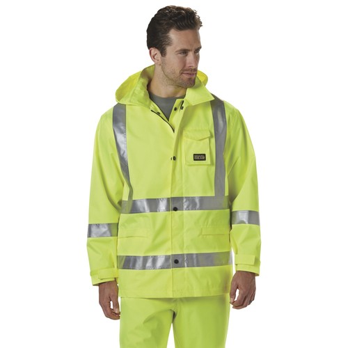 Gravel Gear HV Men's Class 3 High Visibility 300 Denier Ripstop Waterproof Rain - Picture 9 of 16