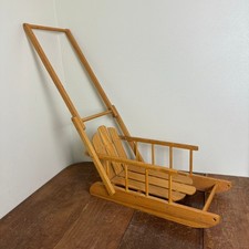 Folding Solid Wood Children Infant Size Snow Sled Vintage Handmade Decor