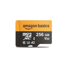 Amazon Basics 256GB microSDXC Card with Adapter Read Speeds up to 200MB/s Pack