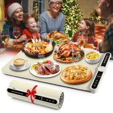 Warming Mat for Food - Roll Up Silicone Food Warming Mat, 9-Temp Modes 104 -2...