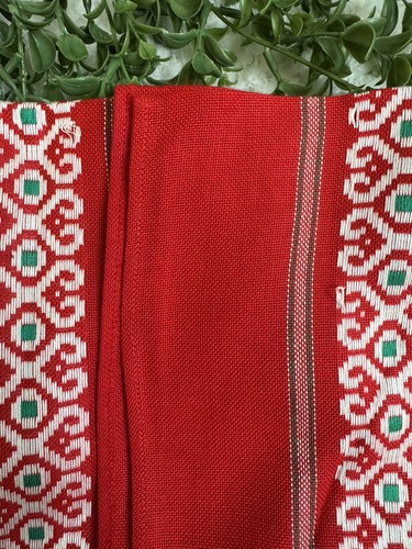 Set aus 9 Vintage roten gewebten Stoffservietten 18,5”x19” FolkBoho Urlaub Tischwäsche - Bild 5 von 6