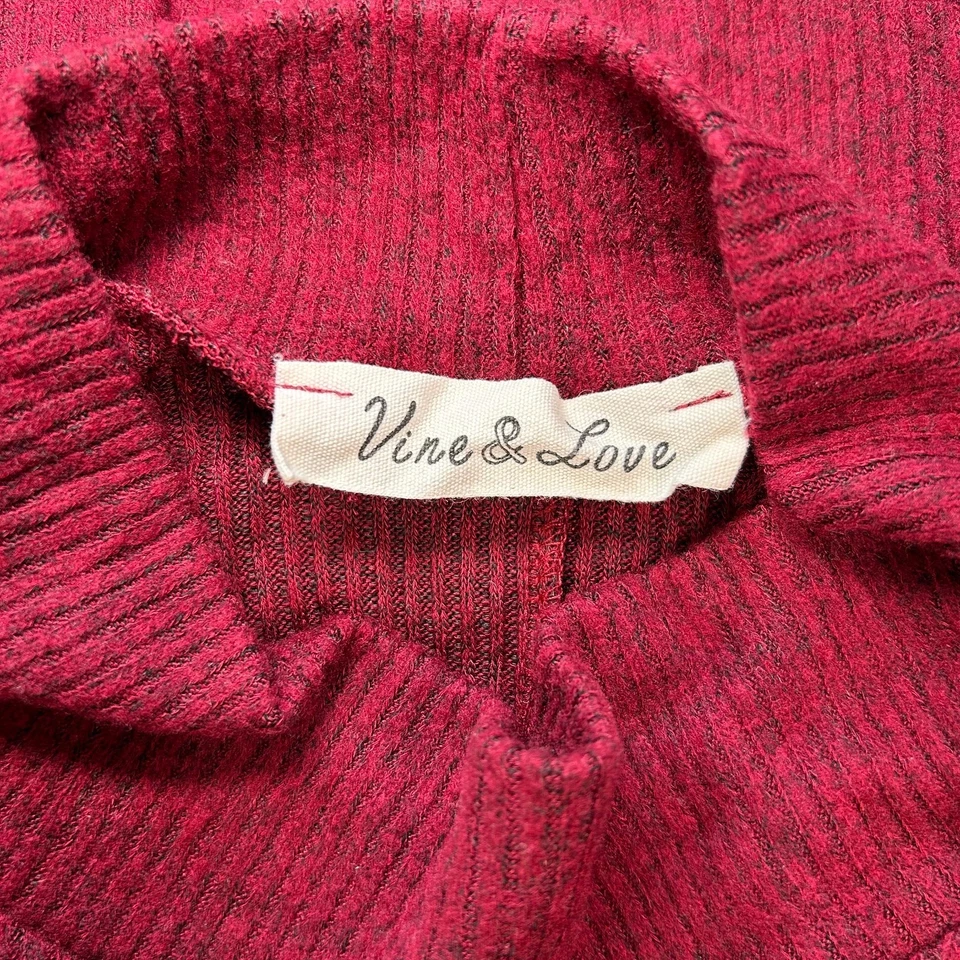 Suéter VINE & LOVE Mujer Pequeño Berry Ciruela Acanalado Cuello Simulado Manga Dolman Dividida Foto 4 de 4