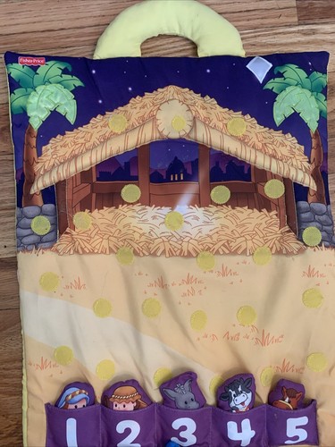 2012 Mattel Fisher Price Fabric Advent Calendar Nativity Christmas Complete - Picture 3 of 7