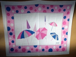 Foulard vintage GUCCI parapluies de plage enveloppant paréo coton