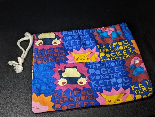 Pokemon Mini Drawstring Pouch Bag Ft. Pikachu Snorlax & More Nintendo - Picture 3 of 6