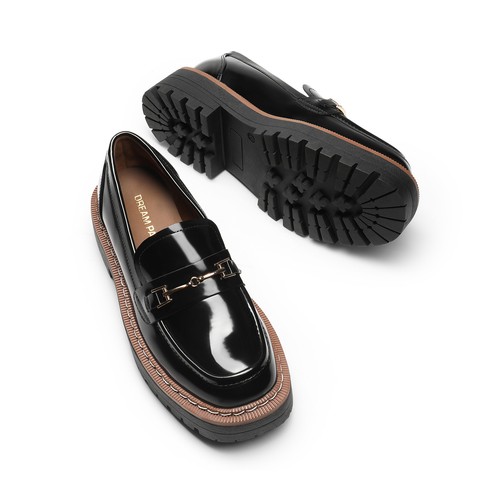 US Women Dress Loafers Slip On Chunky Heels Office College Walking Comfort Shoes - Picture 9 of 17