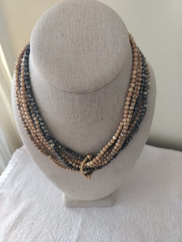 Premier Designs Multi Strand Necklace Animal Print Brown Wood Zoology Collar - Picture 6 of 10