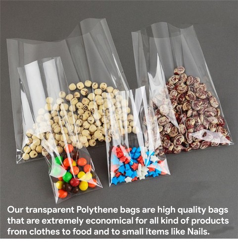 Clear Plastic Polythene Bags for Food 26 x 45 inch 120 Gauge Warning Printed - Picture 3 of 7