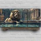 3pcs Majestic Lion Floating Ruins Metal Print  Ready to Hang Art