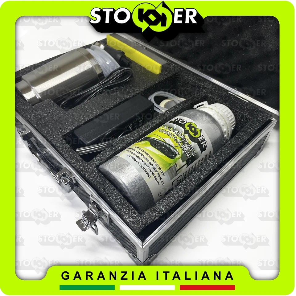 KIT COMPLETO RINNOVA LUCIDA FARI CON POLIMERO LIQUIDO PROFESSIONALE 800GR ITALIA - Imagen 2 de 4