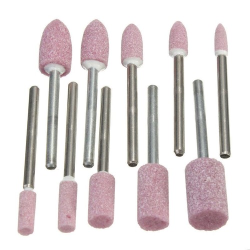 10PCS 1/8 " Red Abrasive Polishing Mounted Stone Rotary Tool Grinding Wheel New - Picture 2 of 6