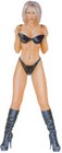 Sexy  3" Mini 70s Pinup Girl Latex Bikini Boots  Cell Phone Vinyl Decal Sticker