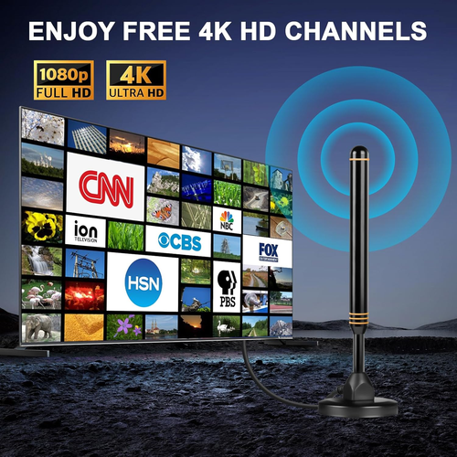 Indoor TV Antenna, 400+ Miles Long Range HD TV Antenna, Supports All Tvs, 80 Cha - Picture 6 of 7