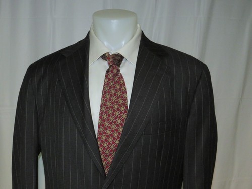 Polo Ralph Lauren Corneliani Charcoal Gray Striped Two Button Suit 42L - Picture 4 of 20