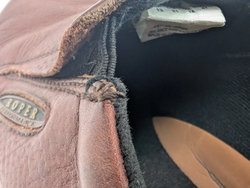 Roper Performance Mens Sz 13 Casual Slip On Shoes Brown Leather Loafers - Image 3 of 4