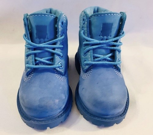 Timberland x Spongebob Squarepants Youth Shoes Sz 4 Blue Nubuck Graphic Boots - Picture 3 of 7