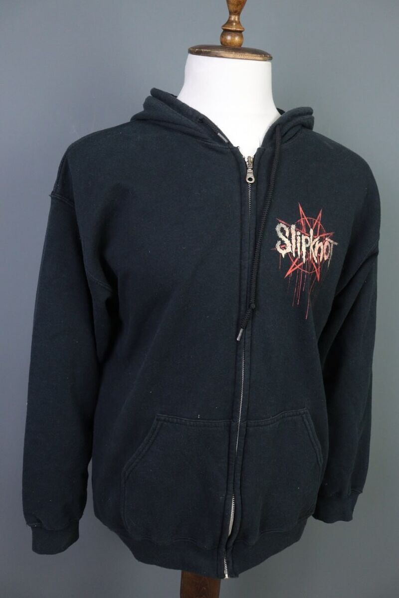 Vintage Slipknot Black Music Back Logo Full Zip Hooded Track Vintage Slipknot Black Music Back Logo Full Zip Hooded Track