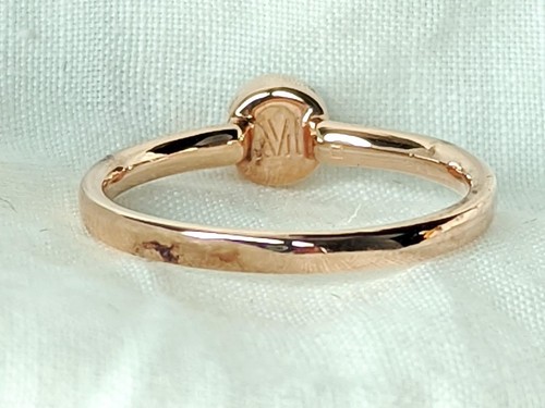 Anello Nuovo Senza Etichette Monica Vinader 18k ORO ROSA FIJI Mini PILA BOTTONE DIAMANTE TAGLIA 9 - Foto 4 di 6