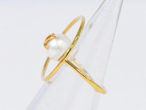 Anillo Louis Vuitton Eclipse M1080M imitación perla chapado en oro #M EE. UU. 7 - Imagen 2 de 9