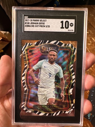 2017/18 Panini Select Jermain Defoe England Zebra Die Cut /25 Ssp SGC 10 Gem  - Picture 1 of 5