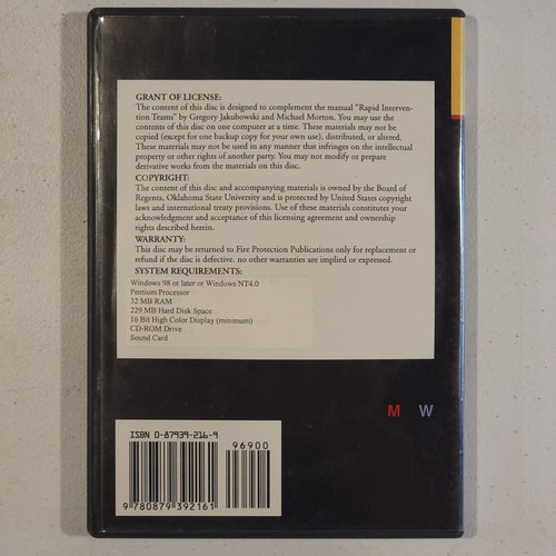 Rapid Intervention Teams - Instructor's Package CD-ROM w MANUAL 2003 V HTF RARE - Picture 2 of 3