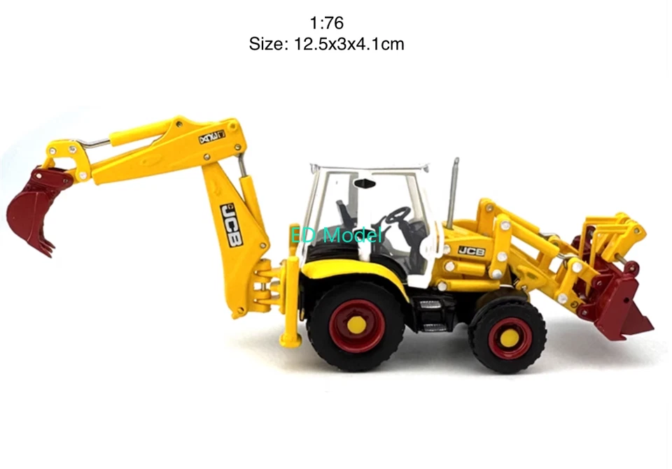 BN 1:76 Yellow JCB 3CX Backhoe Loader Model Diecast Metal Car - Image 2 of 4