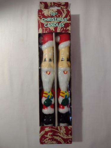 Velas de Papá Noel vintage 10" conos sin usar caja abierta original  - Imagen 1 de 6