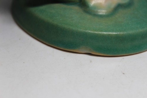 Pair of Vintage Roseville Vase 171-8” Flower Cornucopia Green & Pink Peony c1942 - Picture 13 of 19