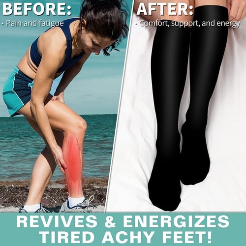 3PK Compression Socks/Hose Knee High 20-30mmHg Men Women Stockings Flight Travel - Picture 12 of 15