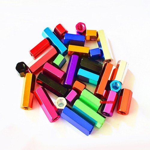 M3 Colourful Hex Nut Anodised Aluminium Alloy Hexagon Full Nuts 2.4-50mm Length - Picture 7 of 21