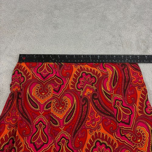 VTG Liz Claiborne Assymterical Ruffle Hem Skirt Womens 8P Red Pink Paisley Fairy - Picture 11 of 13