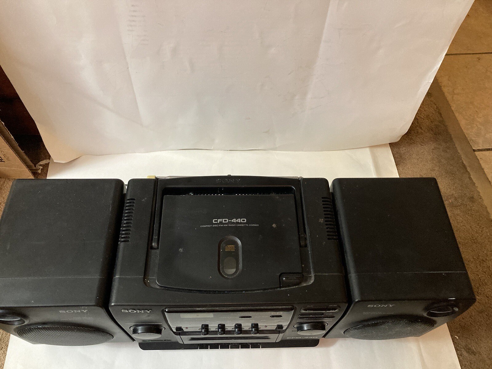 Sony CFD440 Boombox Mega Bass, AM/FM, CD and Cassette. (USED) eBay