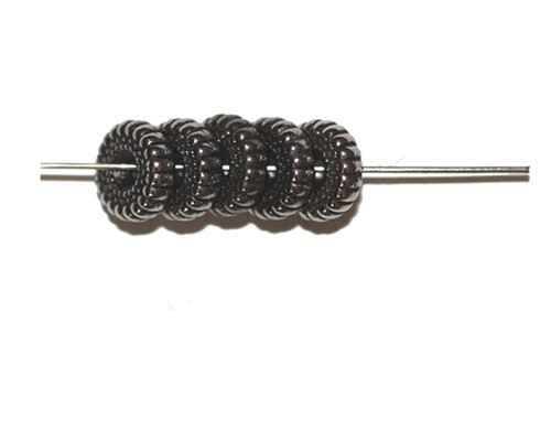 10mm Ripple Antiqued Silvertone Metalized Metallic Beads - Picture 2 of 3