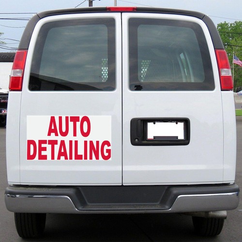 Car Magnet Set of 2 Auto Detailing Red Auto Car Repair Shop B Industrial Sign - Picture 5 of 7
