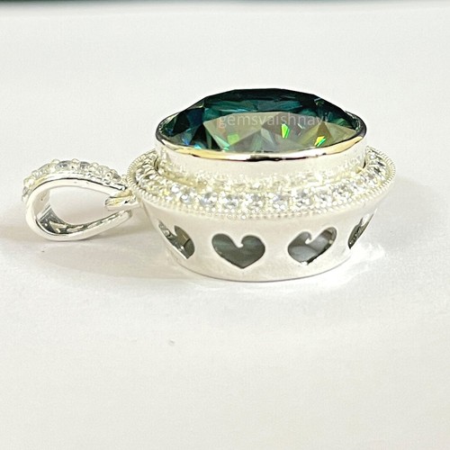 20 Ct Blue Treated Diamond Pendant Great Design VVS1 Certified ! Valentine Gift - Picture 2 of 4