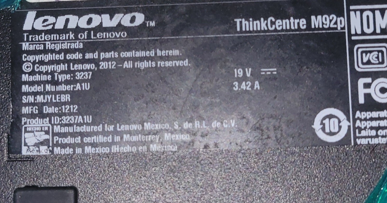 Lenovo ThinkCentre M92p Tiny i5 3470T 2.90Ghz 8GB 256GB SSD Win 11 Pro WIFI SFF - Picture 12 of 12