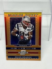 Deion Branch 2019 Contenders Optic Winning Ticket Orange /50 Patriots #WT-DB
