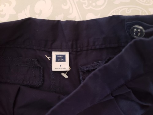 Janie and Jack 5 Girl Navy Blue Coral Orange Lace Trim Chino Shorts - Picture 2 of 3