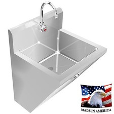 SURGEON'S HAND SINK 1 STATION 24" STAINLESS STEEL 304 HANDS FREE MADE IN AMERICA